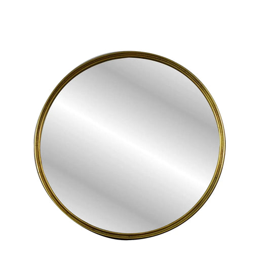 Large Round Cast Aluminum Mirror