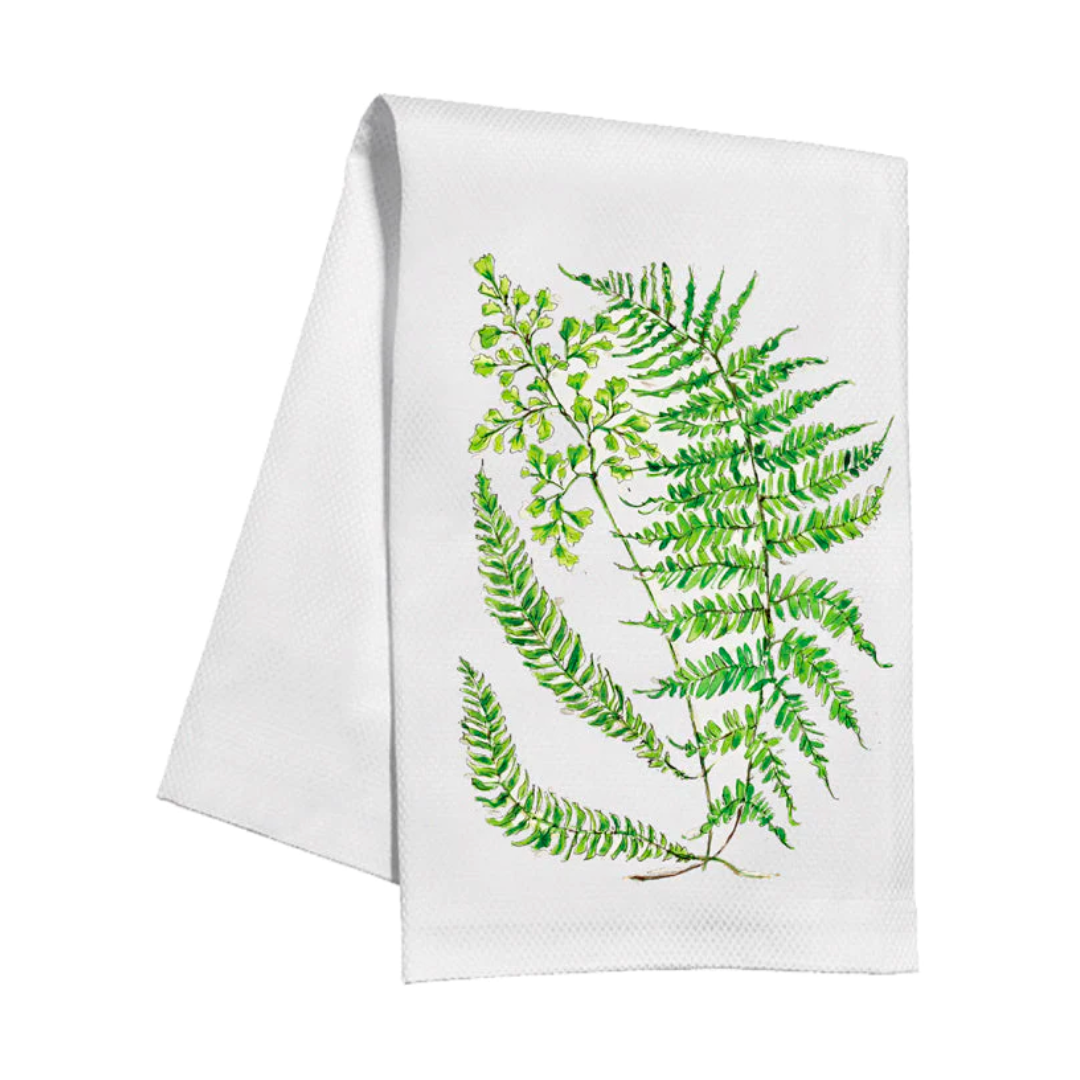 Kitchen Towel, Handpainted Fern