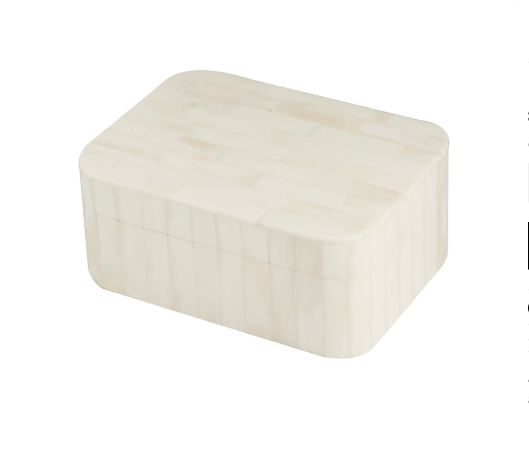 Ivory Bone Inlaid Box, Small
