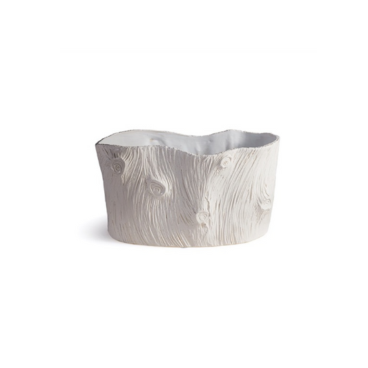 Modern Faux Bois Oval Pot