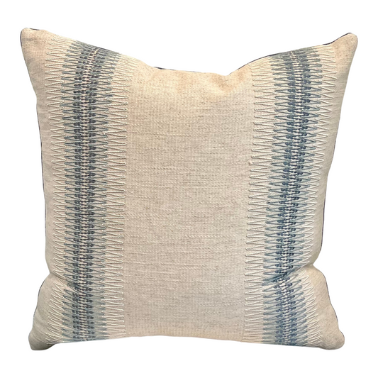 Ivory Pillow with Shades of Blue