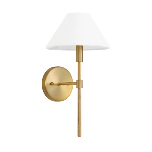 Brass and Burlwood Sconce