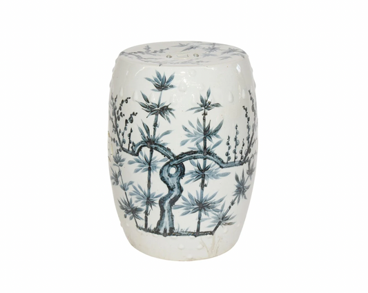 Legend of Asia Blue And White Porcelain Garden Stool Magpie On Treetop