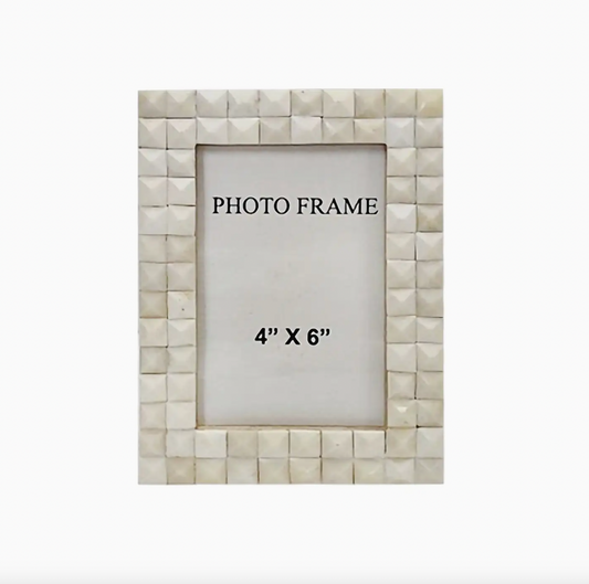 4x6" Bone Diamond Picture Frame