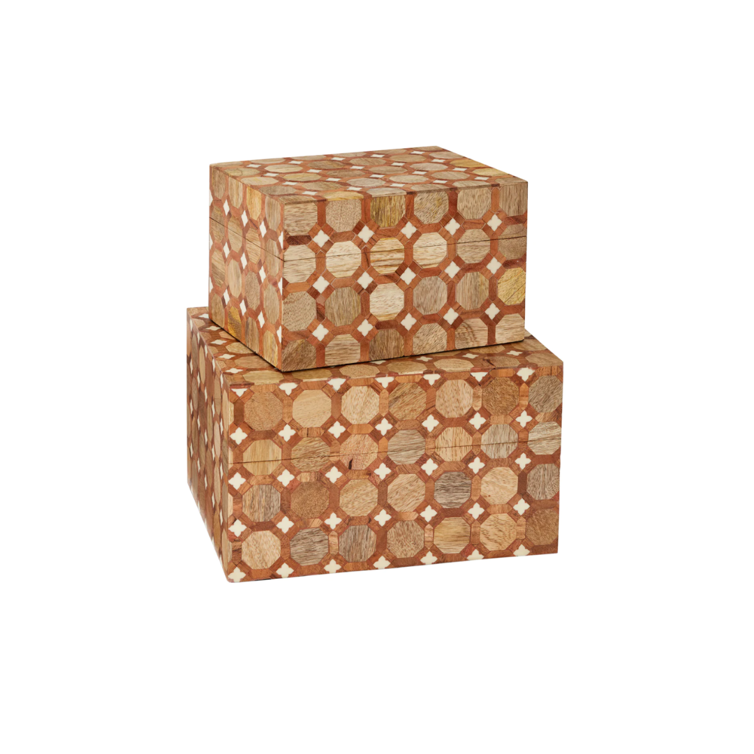Sorrento Parquetry Boxes, Set of 2